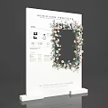 Floral Installation Project Display With Decorative Frame And Pink Blue Flowers