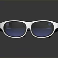 White Smart Glasses with Blue Lenses Black Temples and JIPAI Logo