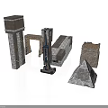 Architectural Models With Various Shapes Including Tower Rectangular And Pyramid Structures