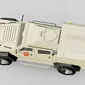 Sand Colored Armored Military Vehicle With Tactical Design And Round Emblem