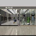 Fashion Clothing Store Interior With Glass Window Display Mannequins And Clothing Racks