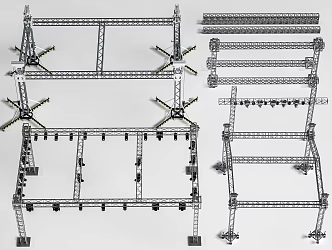 outdoor stage temporary stage open-air stage truss stage music festival stage 3d model