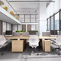 Modern public office area Open office area 3d model