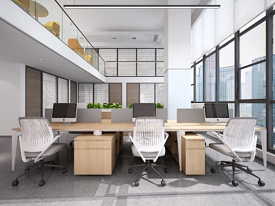 Modern public office area Open office area 3d model