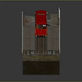 Red Train Traveling On Railway Bridge With Track And Safety Railings