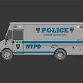 Police Car With POLICE Logo TIPPS Design Emergency Lights And Silver Blue Exterior