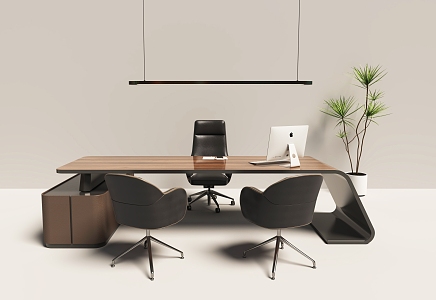 Modern Office Desk and Chair Combination Modern Manager Office Desk and Chair Combination Boss Desk General Manager Desk Class Desk 3d model