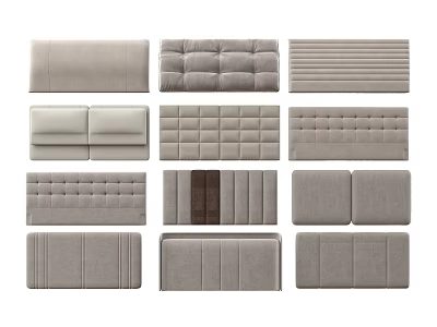 Gray Headboards With Multiple Designs And Styles For Bedroom Decor 3d model