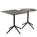 Modern Square And Round Dining Tables Featuring Black Tabletops And Tripod Legs