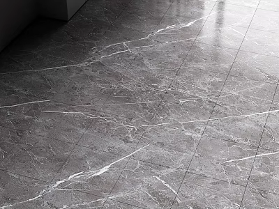 Modern Gray Marble Floor Tiles With Natural Veins For Interior Spaces 3d model