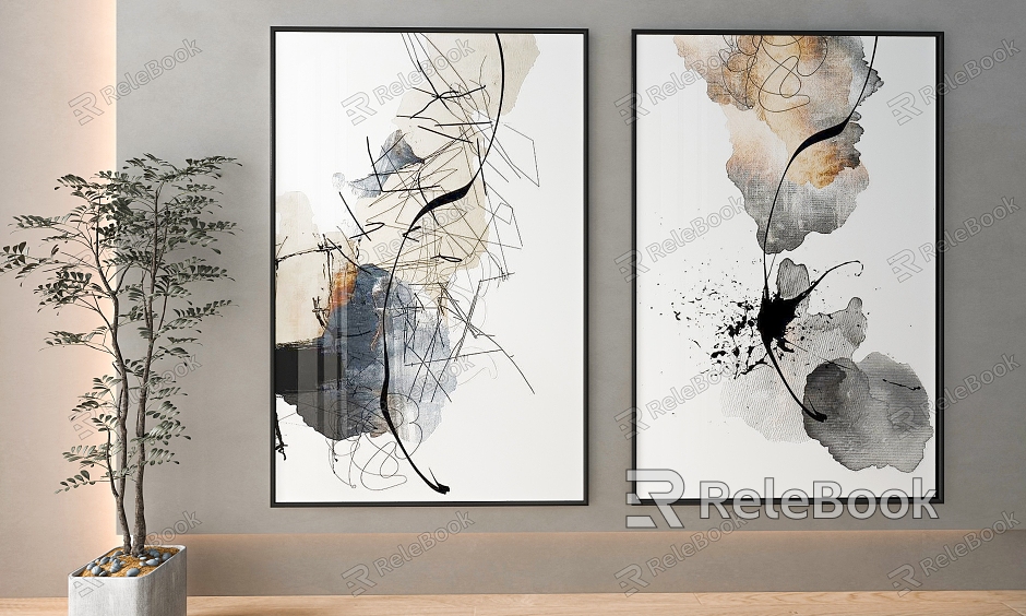 Modern abstract painting decorative painting model