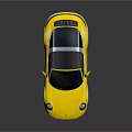 Yellow Sports Car with Black Roof Sleek Design Black Alloy Wheels on Dark Background