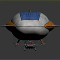 Blue White And Orange Space Aerostat With Solar Panel Streamlined Structure For Space Exploration 3d model