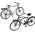 Vintage Bicycles With Rear Rack And Unique Frame Design Features