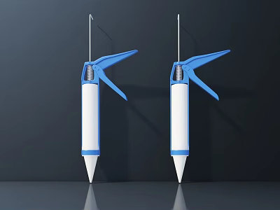 Blue And White Manual Caulk Guns As Essential Hardware Tools For Adhesive Application 3d model