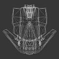 Futuristic Cosmic Spaceship Featuring Metallic Exterior Illuminated Elements And Streamlined Design For Interstellar Travel
