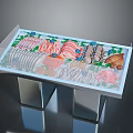 Fresh Meat Display Case With Fish Chicken And Assorted Seafood Selection 3d model