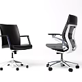 Modern Office Chairs With Leather And Mesh Back Design Armrests Metal Base Casters