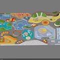 Amusement Park Map Layout With Various Attractions Different Colorful Areas And Pathways 3d model