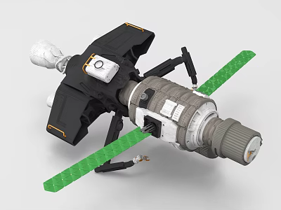 Industrial Equipment With Mechanical Structure Green Components And Cylindrical Body Design 3d model