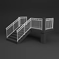Modern Staircase Design With Angled Flights White Railings And Dark Treads
