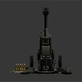Green Military Cannon Model With Stand Wheels And Ammunition Shells
