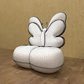 Cute Butterfly Shaped Single Seater Sofa With Pink Blue Wings And Yellow Green Seats