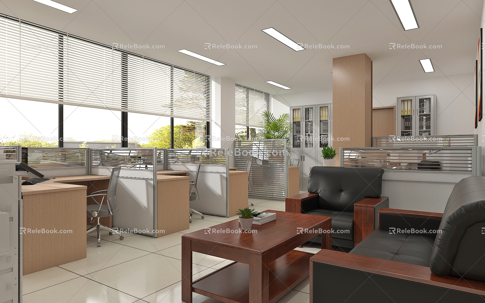 modern public office area office 3d model