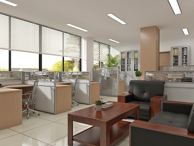 modern public office area office 3d model