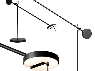Modern Black Table Lamp With Adjustable Arm And Minimalist Sleek Design 3d model