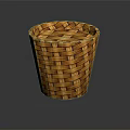 Handmade Woven Storage Basket With Cylindrical Shape And Natural Wicker Material For Home Living