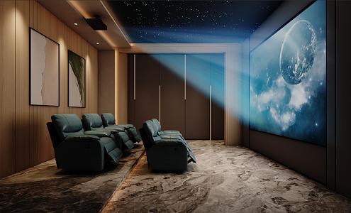 Video Room Private Cinema Home Theater Movie Hall 3d model