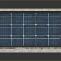Efficient Solar Panel Renewable Energy Electronic Device With Metal Stand On Wooden Pallet Base