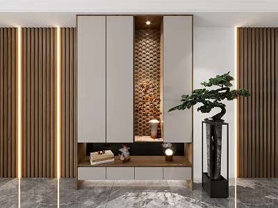 New Chinese Shoe Cabinet Entrance Cabinet 3d model