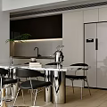 Modern Living Dining Room With White Spherical Chandelier Gray Sofa And Glass Coffee Table