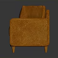 Modern Orange Two Seater Sofa With Soft Textured Upholstery And Sleek Legs