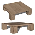 Modern Wooden Coffee Table With Simple Square Design And Sturdy Natural Wood Legs