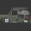 Green Off Road Vehicle Model With Camouflage Design And Roof Rack