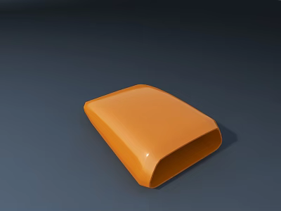 Orange Rectangular Cover With Smooth Surface And Curved Edges On Dark Background 3d model