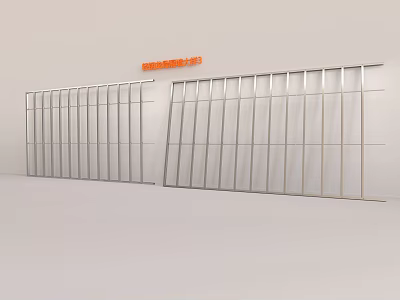 Sturdy Metal Fences Hardware Tools with Vertical Steel Bars for Construction 3d model