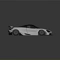 Modern White Sports Car With Streamlined Design Black Roof Golden Wheels And Rear Spoiler