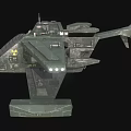 Advanced Cosmic Spacecraft 3D Model With Aerodynamic Structure And Green Exterior