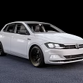 White Five Door Hatchback Car With Black Wheels And Stylish Interior