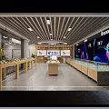 China Telecom 5G City Showroom With Modern Exterior Glass Front And Display Counter