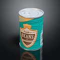 Franky's Beans Canned Food Product In Green Tin With Silver Lid Design