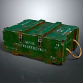 Green Military Chemical Protective Box With Rope Handle And Metal Clasps