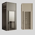 Modern Elevator Designs With Dark Glass And Light Solid Door Structures