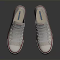 White Canvas Sneakers With Red Trimmed Soles And White Laces For Daily Wear
