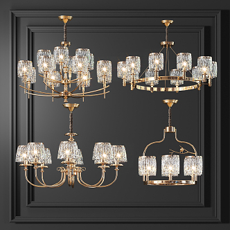 Light Luxury Crystal Chandelier 3d model