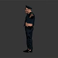 Game Movie Police Officer Character Standing In Uniform With Open Arms Hat And Badge